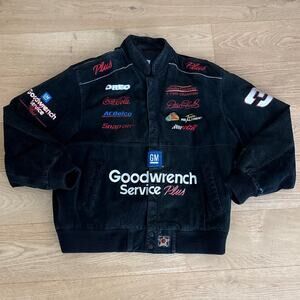 Vintage Chase Authentics Racing Jacket Dale Earnhardt Goopdwrench Size XL Black